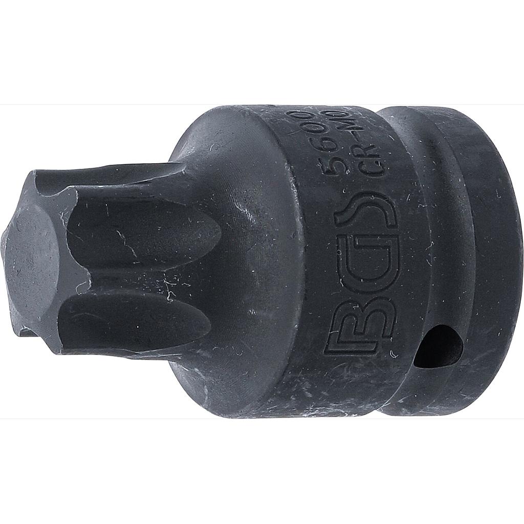 Kraft-Bit-Einsatz | Länge 60 mm | Antrieb Innenvierkant 20 mm (3/4&quot;) | T-Profil (für Torx) T100