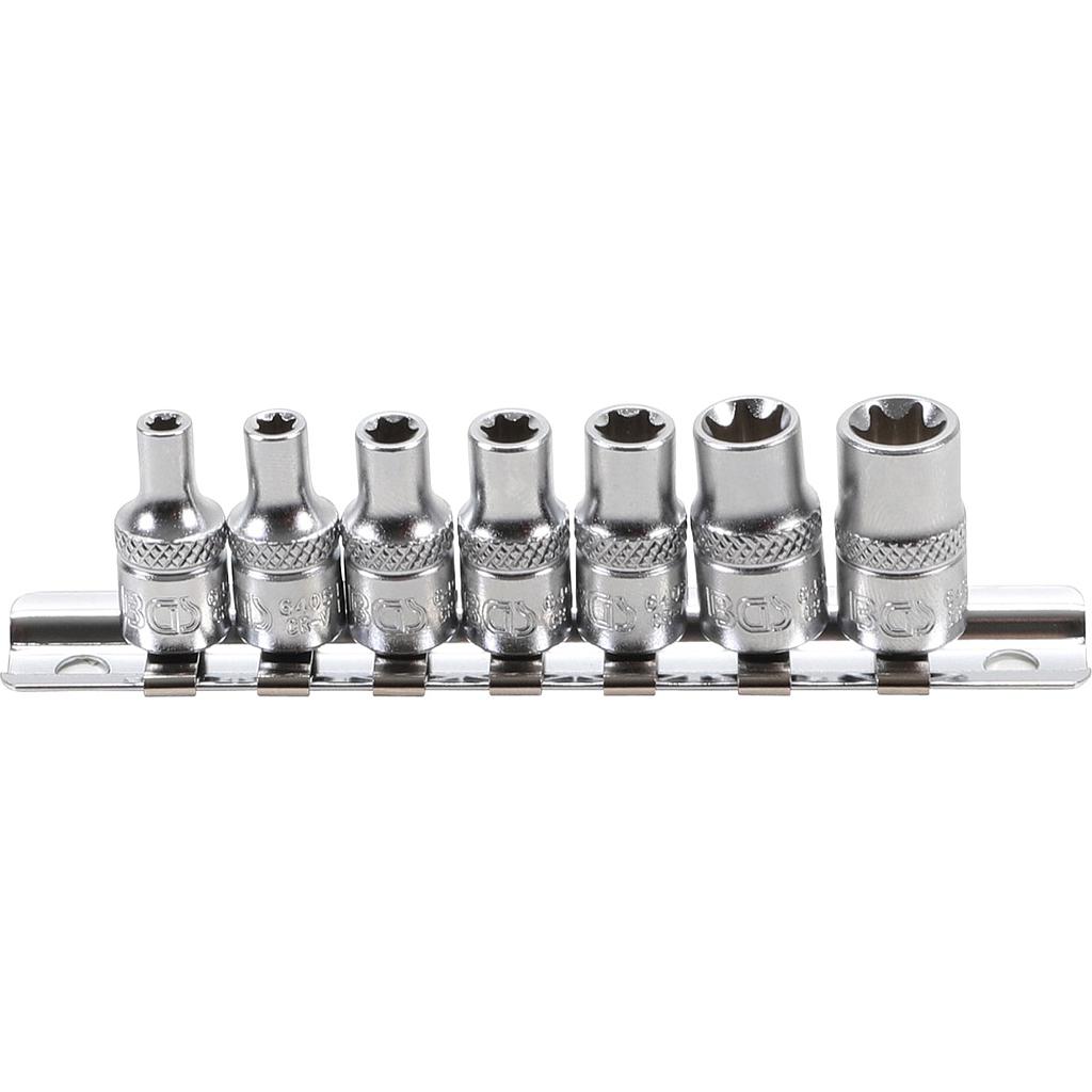 Steckschlüssel-Einsatz-Satz E-Profil | Antrieb Innenvierkant 6,3 mm (1/4&quot;) | SW E4 - E11 | 7-tlg.