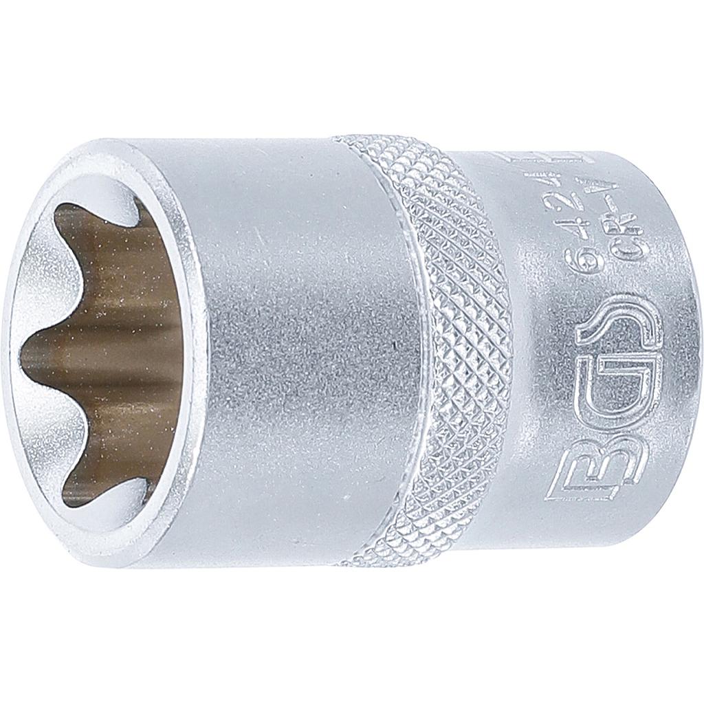 Steckschlüssel-Einsatz E-Profil | Antrieb Innenvierkant 12,5 mm (1/2&quot;) | SW E24