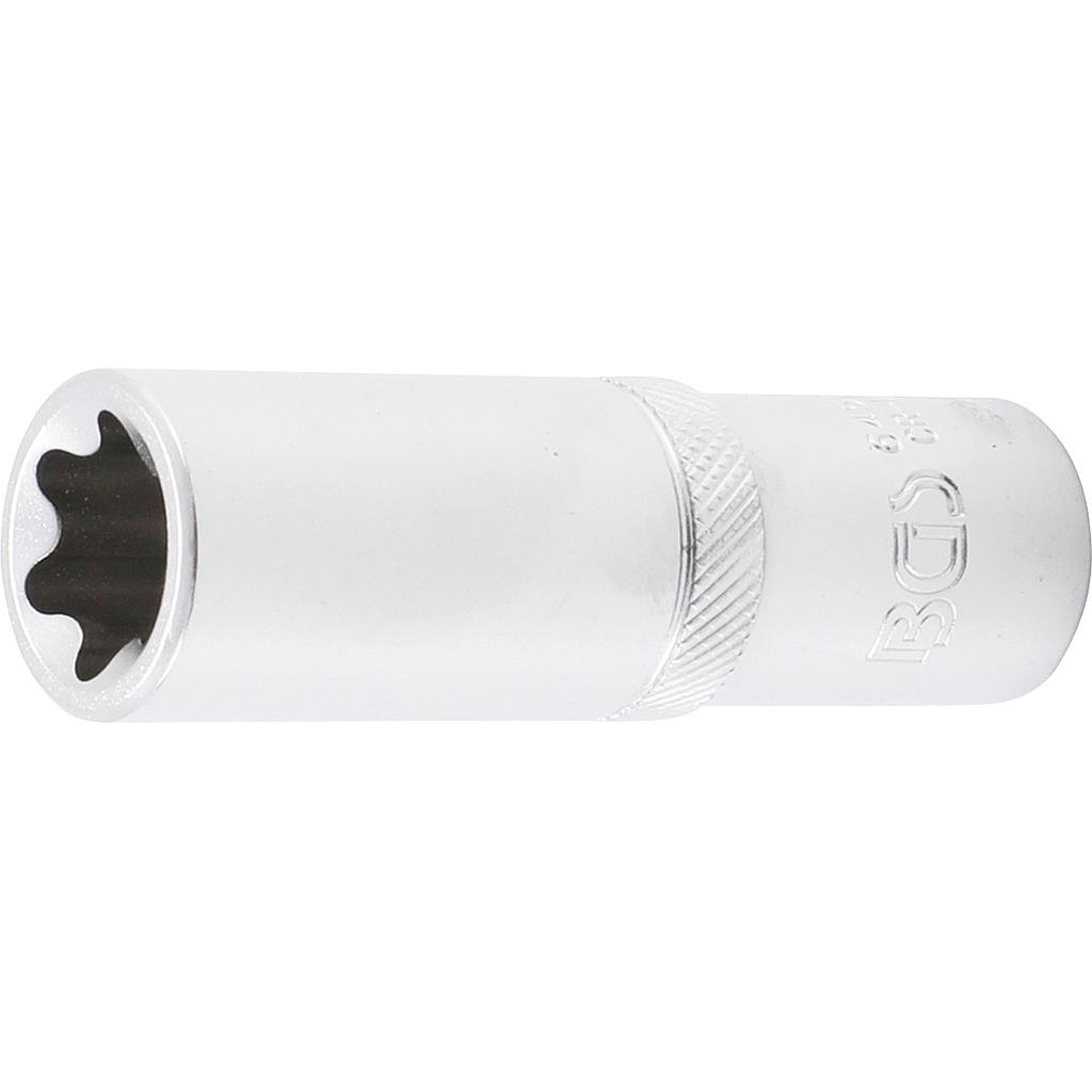 Steckschlüssel-Einsatz E-Profil, tief | Antrieb Innenvierkant 12,5 mm (1/2&quot;) | SW E20