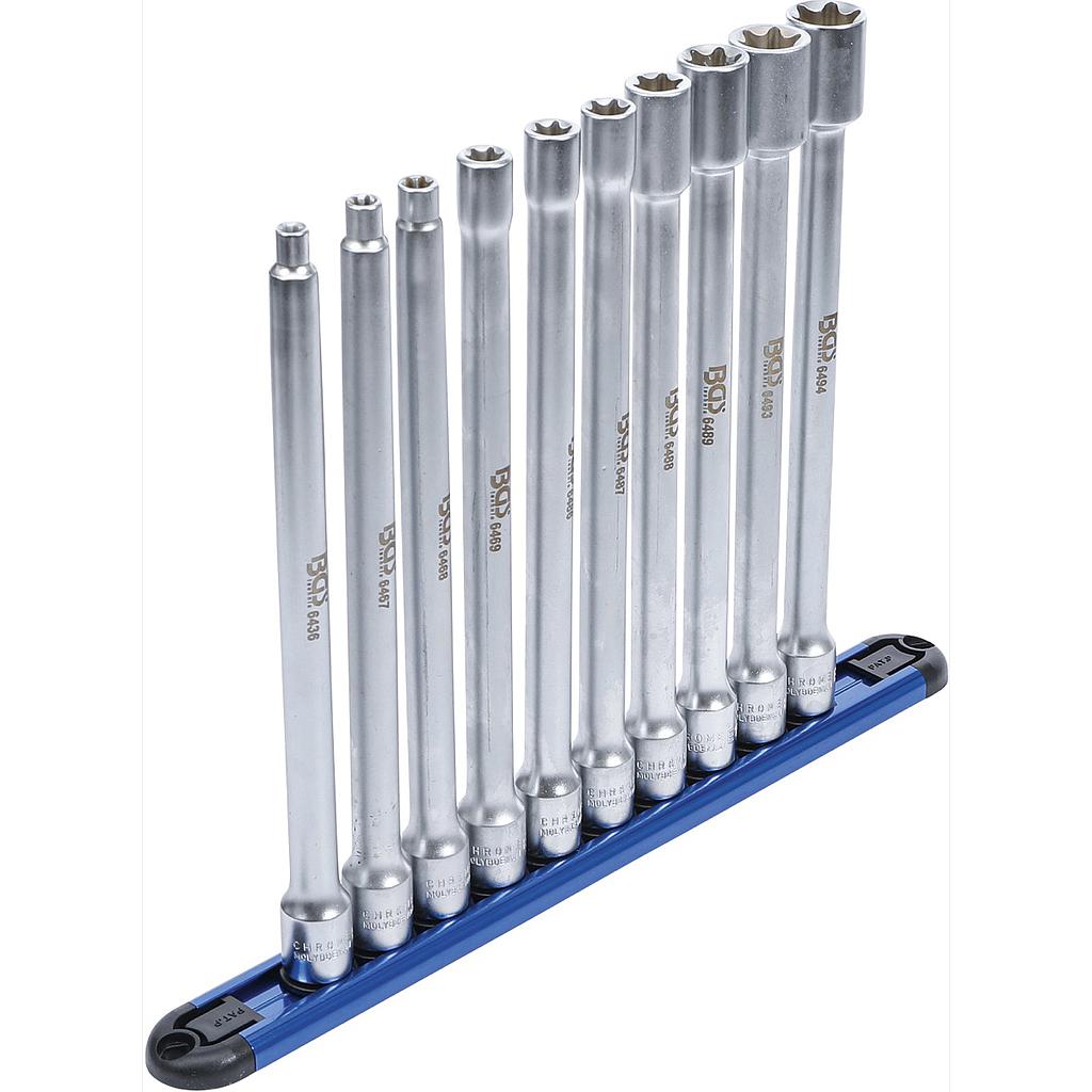 Steckschlüssel-Einsatz-Satz E-Profil | XXL | Antrieb Innenvierkant 10 mm (3/8&quot;) | SW E6 - E20 | 10-tlg.