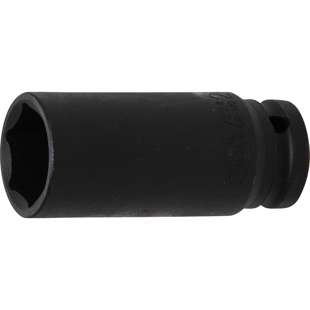 Kraft-Steckschlüssel-Einsatz Sechskant, tief | Antrieb Innenvierkant 12,5 mm (1/2&quot;) | SW 24 mm