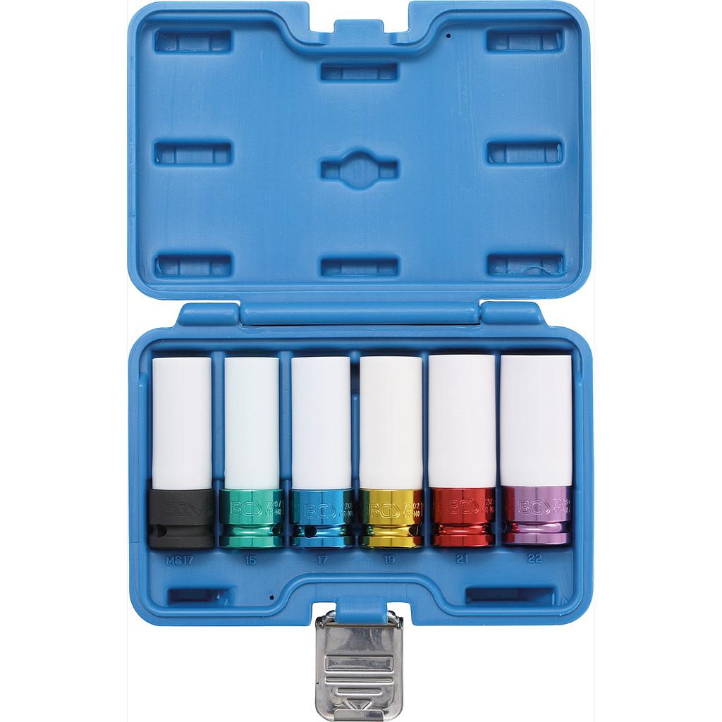 Kraft-Schoneinsatz-Satz | Antrieb Innenvierkant 12,5 mm (1/2&quot;) | SW 15 / 17 / 19 / 21 / 22 mm / MS17 | 6-tlg.