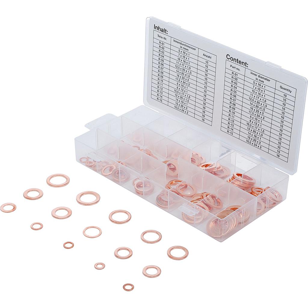 Dichtring-Sortiment | Kupfer | 150-tlg.