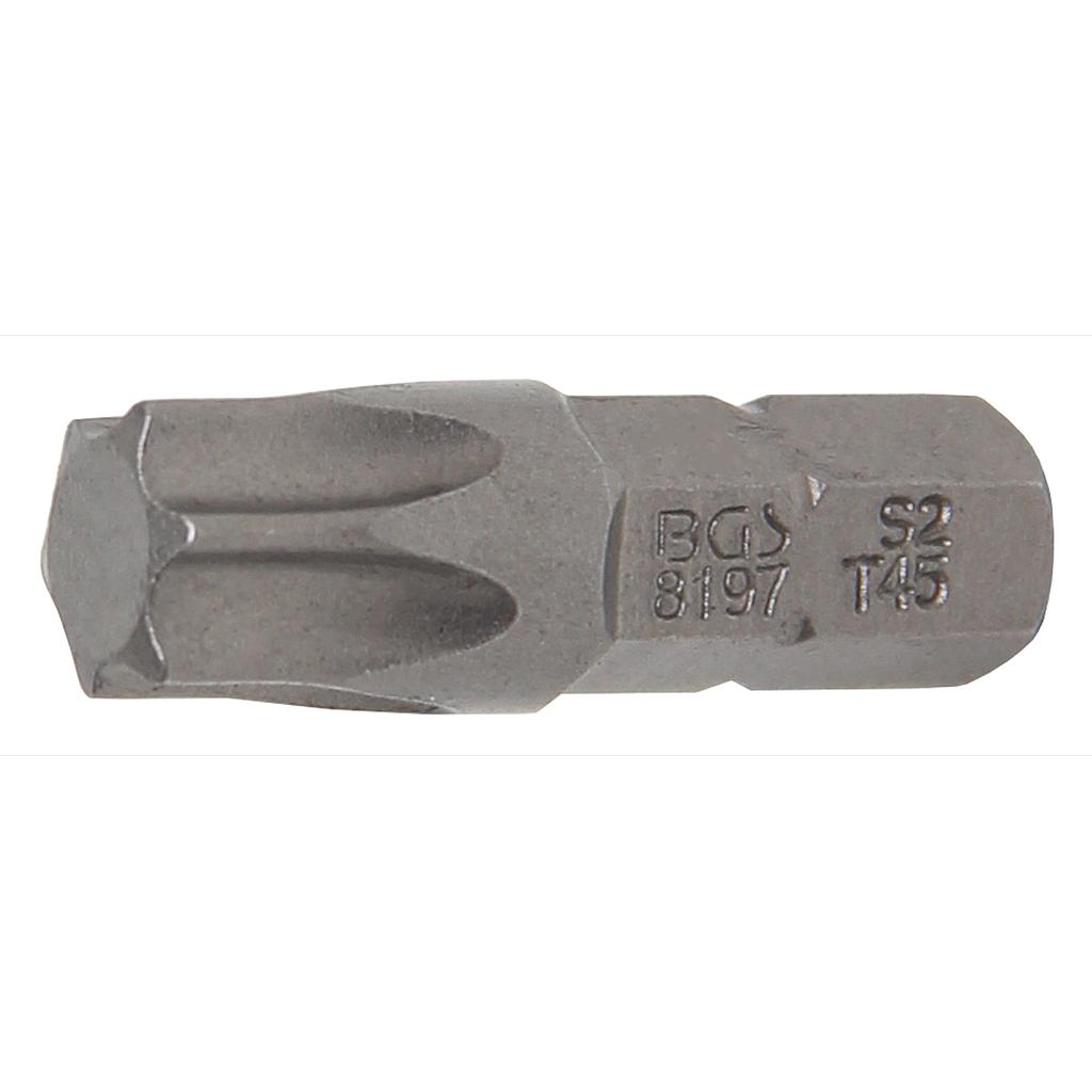 Bit | Antrieb Aussensechskant 6,3 mm (1/4&quot;) | T-Profil (für Torx) T45