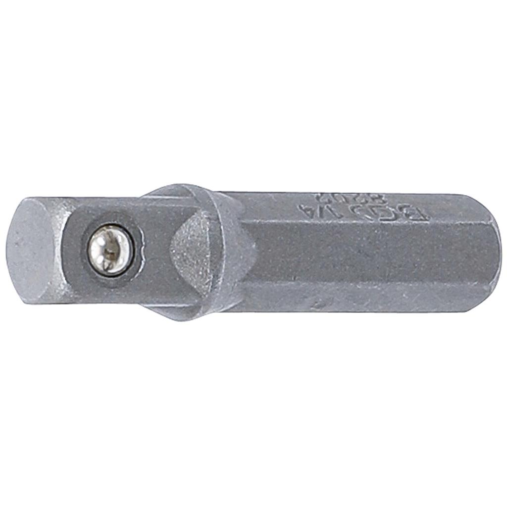 Bit-Knarren-Adapter | Außensechskant 6,3 mm (1/4&quot;) - Außenvierkant 6,3 mm (1/4&quot;) | 30 mm
