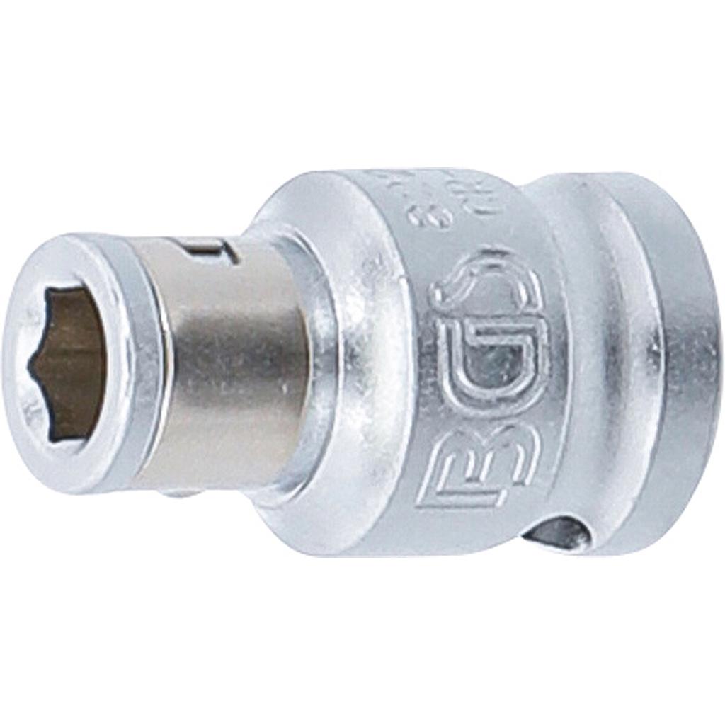 Bit-Adapter mit Haltekugel | Innenvierkant 10 mm (3/8&quot;) | Innensechskant 6,3 mm (1/4&quot;)