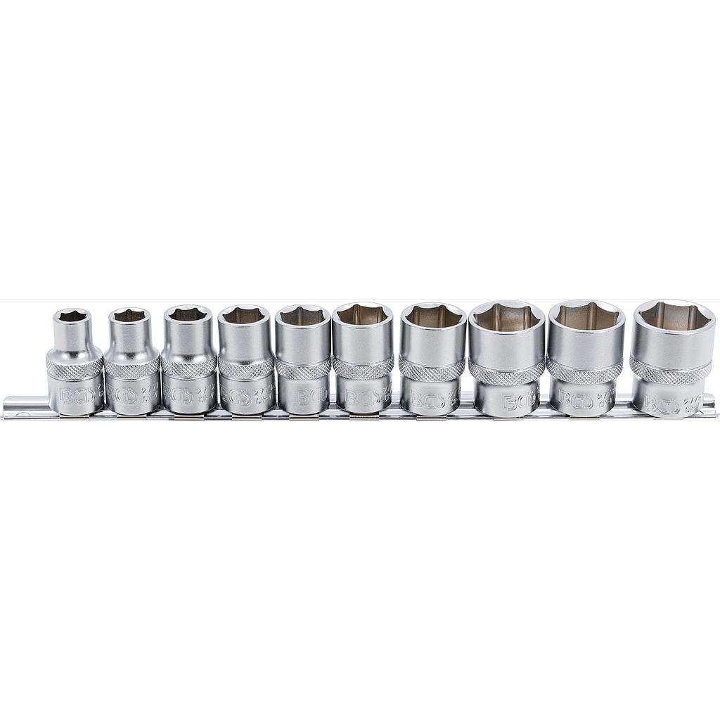 Steckschlüssel-Einsatz-Satz, Sechskant | Antrieb Innenvierkant 12,5 mm (1/2&quot;) | Zollgrössen | 10-tlg.
