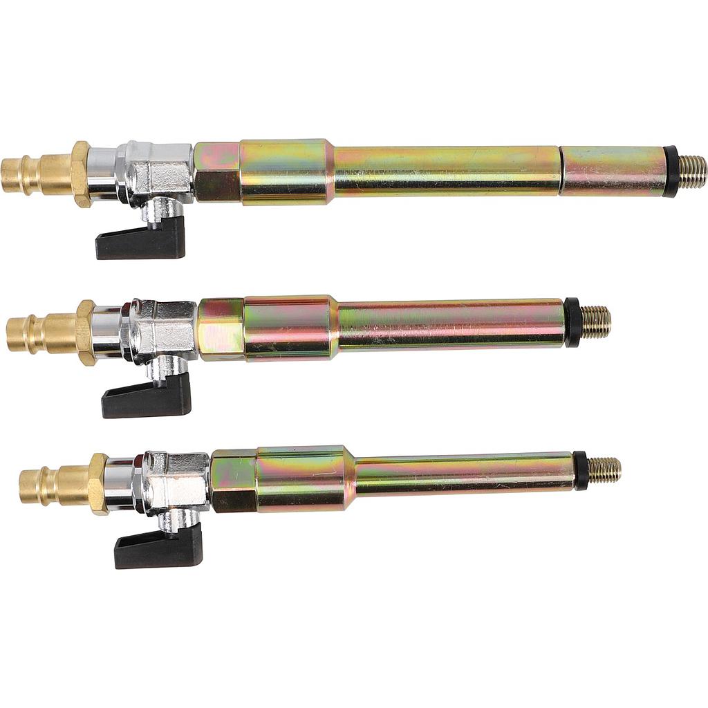 Druckluftadapter-Satz für Glühkerzenbohrungen | M8 x 1,0 - M10 x 1,0 - M10 x 1,25 mm | 3-tlg.