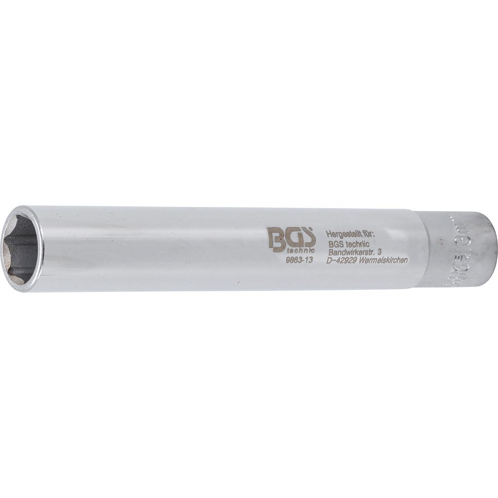 Steckschlüssel-Einsatz Sechskant, extra tief | Antrieb Innenvierkant 10 mm (3/8&quot;) | 13 mm