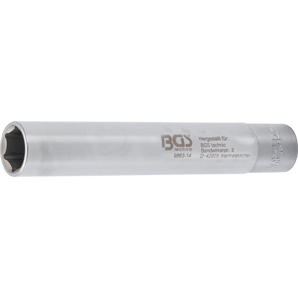 Steckschlüssel-Einsatz Sechskant, extra tief | Antrieb Innenvierkant 10 mm (3/8&quot;) | 14 mm