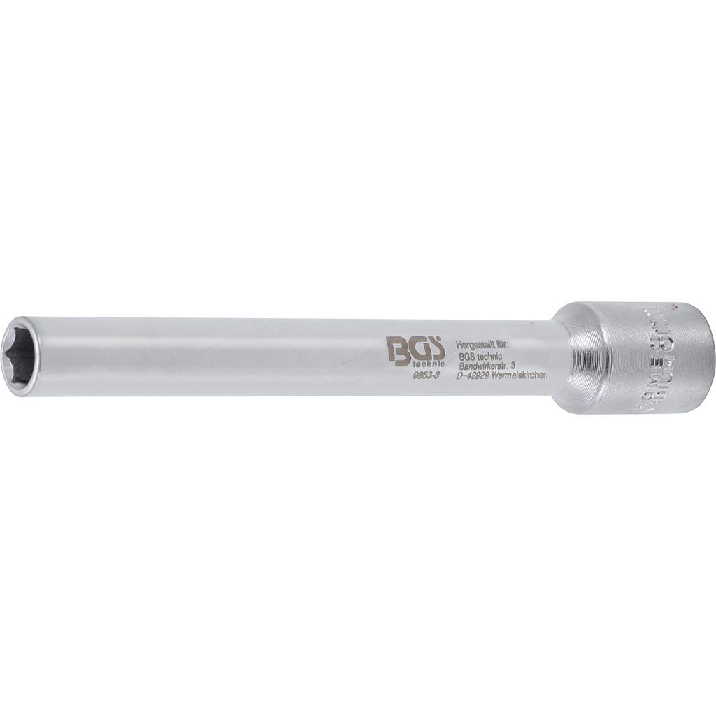 Steckschlüssel-Einsatz Sechskant, extra tief | Antrieb Innenvierkant 10 mm (3/8&quot;) | 8 mm