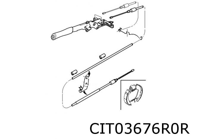 Xsara handremkabel rechts (trommel)