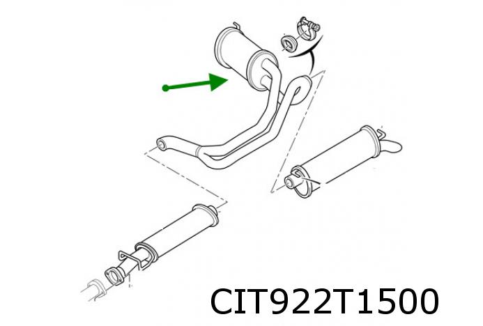 XM (3.0i-V6 12V) tussendemper achterdeel