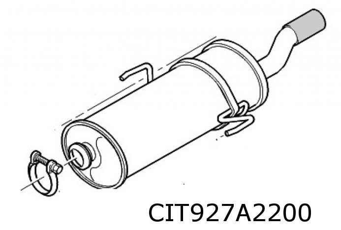 Pot d`échappement arrière Saxo (1.4i/1.6i)